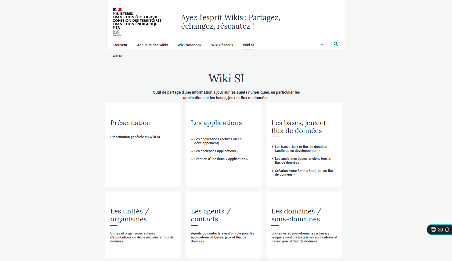 Wiki SI – La base de connaissance de tous les SI de nos ministères
